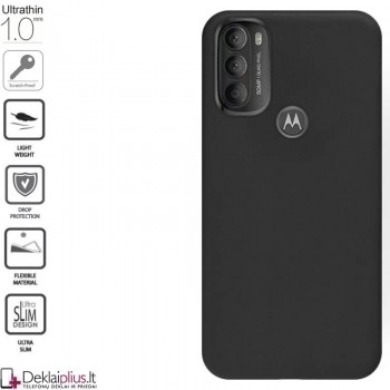 Silikoninis 1mm. storio dėklas - juodas (telefonams Motorola Moto G71 5G)